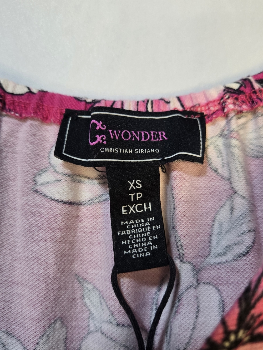 C WONDER (Christian Siriano) Hot Pink Floral Tiered Dress With Puff Sleeves NWOT - Picture 2 of 9
